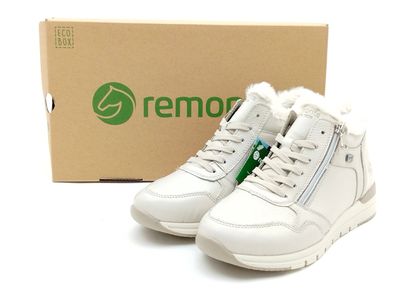 Remonte Damen Knöchel Schnürschuh mit seitlichem Reißverschluss weiß