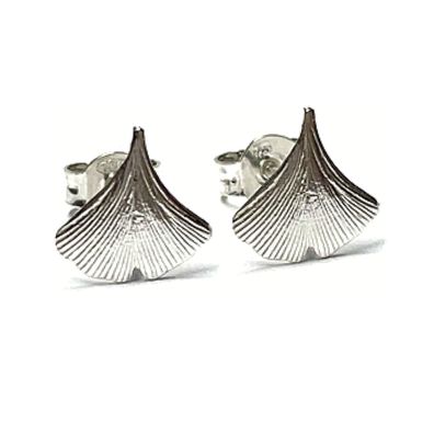 Gingko Ohrstecker 925 Silber rhodiniert Ohrring Symbol