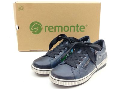 Remonte Damen Schnür Halbschuh mit seitlichem Reißverschluss dunkelblau