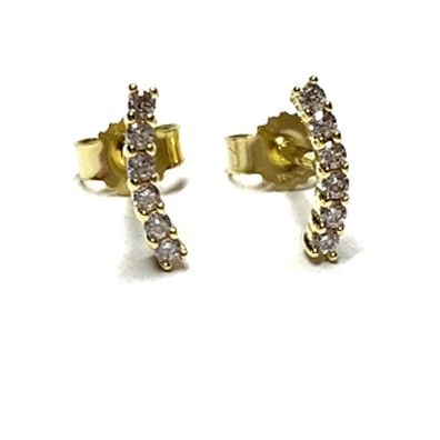 Ohrring 585/- Gelbgold Zirkonia poliert einfarbig dezent geometrisch Ohrstecker