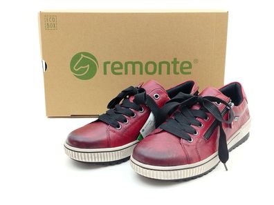 Remonte Damen Schnürschuh mit seitlichem Reißverschluss rot
