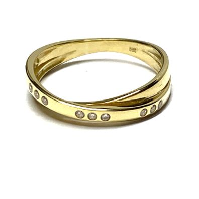 Schmuckring 333/- Gold Zirkonia Glanz Ring Goldring #60