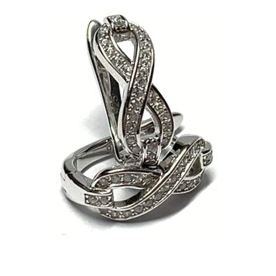 Creolen 925 Silber rhodiniert Zirkonia Unendlichkeitsacht Ohrring