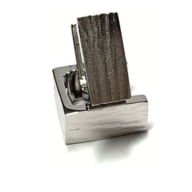 Ohrring 925/- Silber rhodiniert matt strutur Creole eckig Scharniercreole quadrat mod