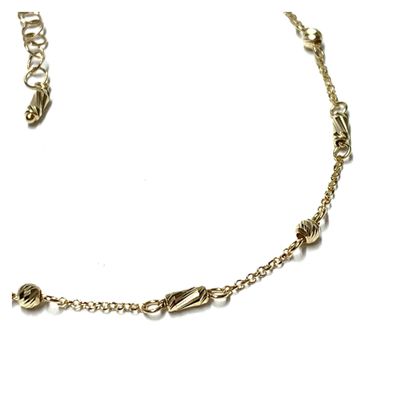 Kette 585/- Gold Kugel poliert bicolor Zylinder Halskette Collier Klassiker 42-45cm