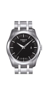 Tissot Couturier Herrenuhr silber schwarz Edelstahl