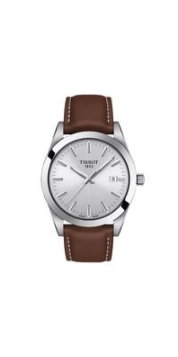 Tissot Gentleman Herrenuhr silber braun T127.410.16.031.00