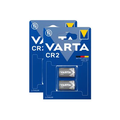 2x VARTA CR2 Lithium Batterien 3 Volt 920mAh ø 15,6x27mm 3V 6206 2er Blister