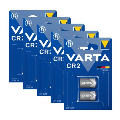 5x VARTA CR2 Lithium Batterien 3 Volt 920mAh ø 15,6x27mm 3V 6206 2er Blister
