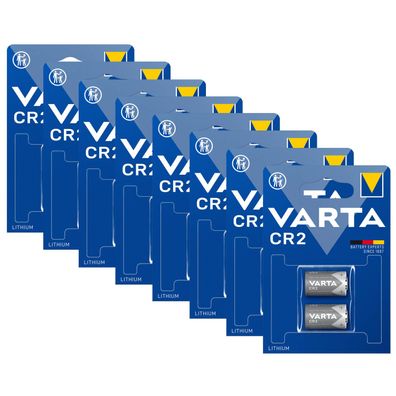 8x VARTA CR2 Lithium Batterien 3 Volt 920mAh ø 15,6x27mm 3V 6206 2er Blister