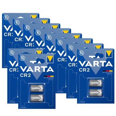 10x VARTA CR2 Lithium Batterien 3 Volt 920mAh ø 15,6x27mm 3V 6206 2er Blister