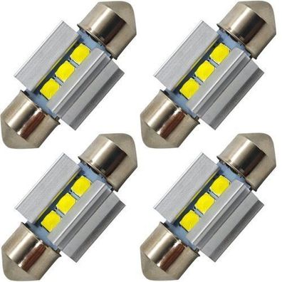 4 Stuck Gluhbirnen 31mm LED SV8.5 12-24V CANBUS 320lm starkes weisses Licht Off-Road