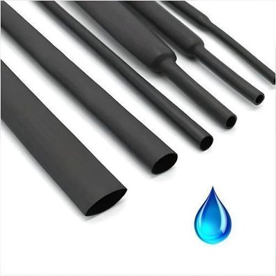 10 Stuck 7.9mm Schrumpfschlauch mit Kleber 1m schwarz Off-Road