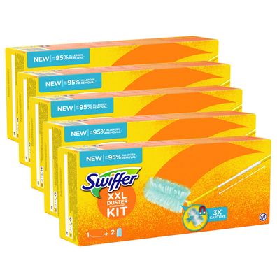 5x Swiffer Staubmagnet XXL Kit Staubbesen Staubtuch - 1 Griff + 2 Tücher