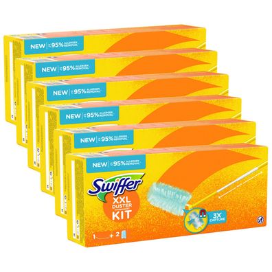 6x Swiffer Staubmagnet XXL Kit Staubbesen Staubtuch - 1 Griff + 2 Tücher