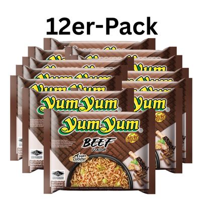 12er-Pack YumYum Instantnudeln Rindfleisch 60g