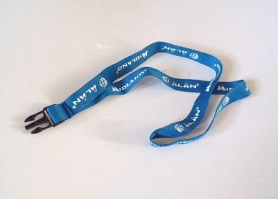 ALAN Midland Lanyard Schlüsselanhänger Schlüsselband Blau-Weiss Werbeartikel