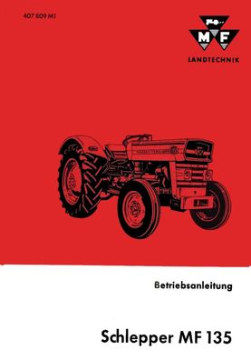 Ungebrauchte Betriebsanleitung für den Massey Ferguson MF 135 Ungebraucht