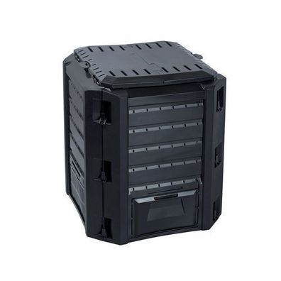 Garten Komposter Thermo-Komposter Schwarz Kunststoff Komposter 380L