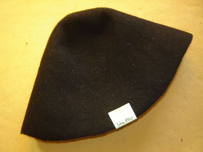 Hutstumpen Wolle Haar Rauhloden schwarz 140 gr Ü 48 cm Rd 87 cm Stu 891