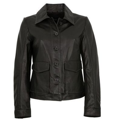 Jilani - Damen Echtleder Lederjacke Lammnappa schwarz