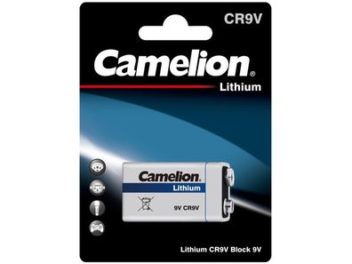 9V-Block-Batterie Camelion Lithium1200mAh, ideal für Rauchwarnmelder