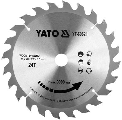 TCT-Sägeblatt für Holz 185x24tx20mm