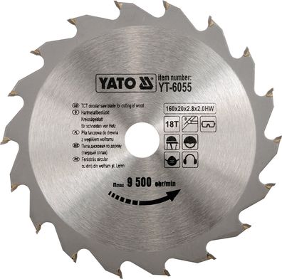 Hartmetall Sägeblatt 160x20mm 18Z