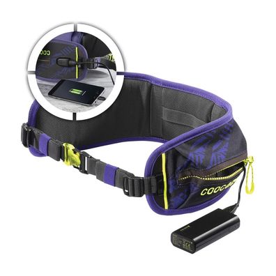 Coocazoo Teccheck Hüftgurt mit Powerbank schwarz-violett