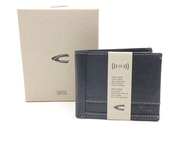 camel active Scheintasche Geldbörse Herrenbörse querformat, Leder schwarz black field