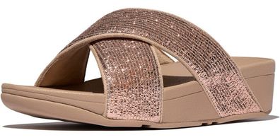 FitFlop Damen Sandalen Lulu Crinkled-Shimmer Cross Slides E1B