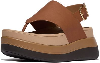 FitFlop Damen Sandalen F-Mode Stack Leather Back-Strap Toe-Post Sandals E2G