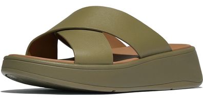 FitFlop Damen Sandalen F-Mode Leather Flatform Cross Slides FW5