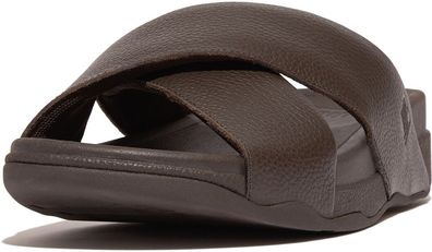 FitFlop Sandalen Surfer Mens Tumbled-Leather Cross Slides HA6