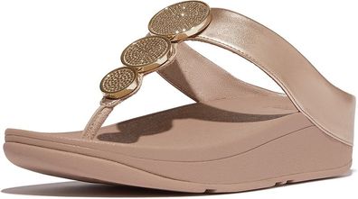 FitFlop Damen Flip Flops Halo Bead-Circle Metallic Toe-Post Sandals HJ1