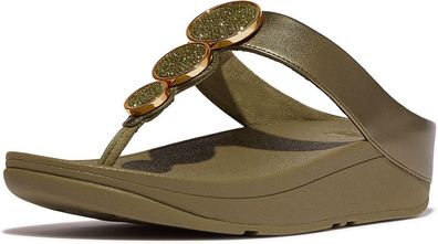 FitFlop Damen Flip Flops Halo Bead-Circle Metallic Toe-Post Sandals HJ1