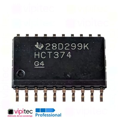 74HCT374 D-Flip-Flop, 8-fach, Tri-State | SMD SO-20 5V TTL 85°C