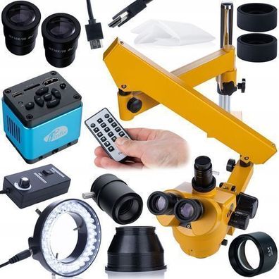 Rosfix Trinokular Stereomikroskop 7–45x – 4K USB-C Kamera | LED 56x, Barlow 0.5x