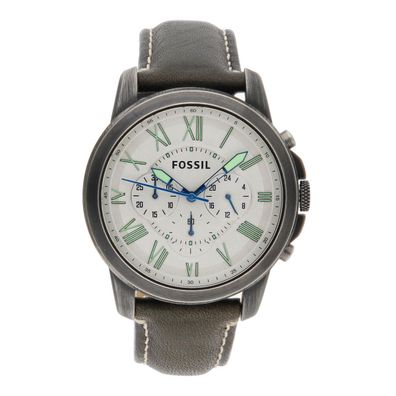 Fossil Herren Uhr FS4921 Chronograph Leder, Edelstahl