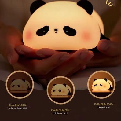 Panda Nachtlicht Süße Silikon Nachttischlampe mit Touch- und Sprachsteuerung