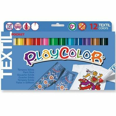 Playcolor Color 10561 5 G Textile Pocket Solid Poster Paint Stick 12 Pieces
