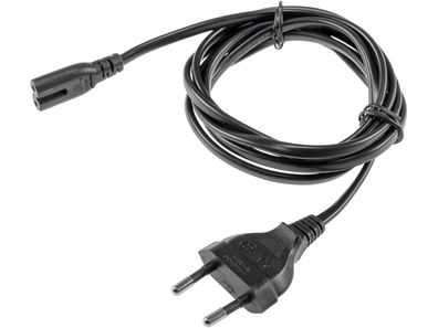 Netzkabel Eurostecker > DoppelnutsteckerH03VVH2-F2G, 0,75 mm², 2,5A/250V, 1,5m