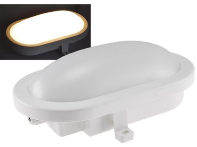 LED Oval-Armatur "FRL-O 12" IP44Feuchtraum-Leuchte, 12W, 960lm, 3000K