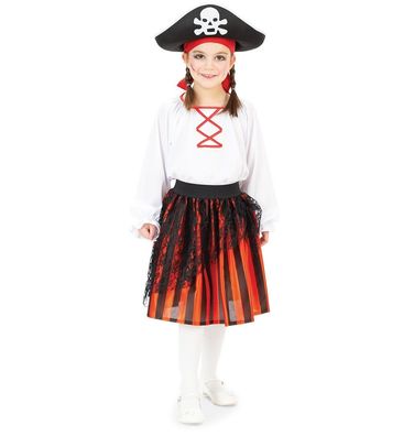 narrenwelt Kostüm Piratin Jenny Mädchen Pirat 128 + 140 Fasching