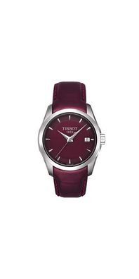 Tissot Couturier Lady Damenuhr silber bordeauxrot