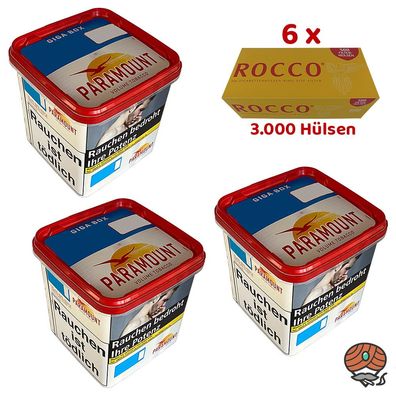 Paramount Volumentabak Giga Box 3x 220g, 3000 Rocco Hülsen