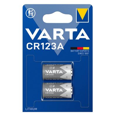Varta CR123A CR17345 Photo Lithium Batterie 3V 6205 ø17x34,5mm 2er Blister