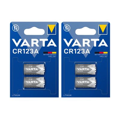 2x Varta CR123A CR17345 Photo Lithium Batterie 3V 6205 ø17x34,5mm 2er Blister
