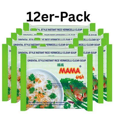 12er-Pack MAMA Instant Reisnudeln Orientalische Clear Soup Vermicelli 55g