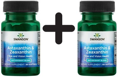 2 x Swanson Astaxanthin & Zeaxanthin - 60 softgels